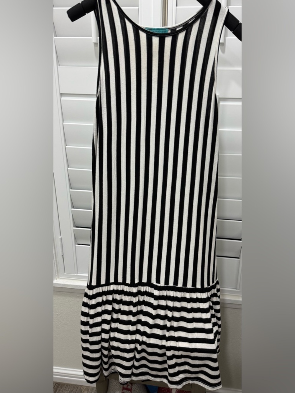Black & White Striped Maxi Dress - Sleek Vertical Stripe
